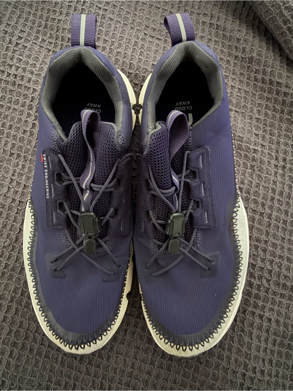 Women's Navy Slip-On Athletic Sneakers with Toggle Lacing